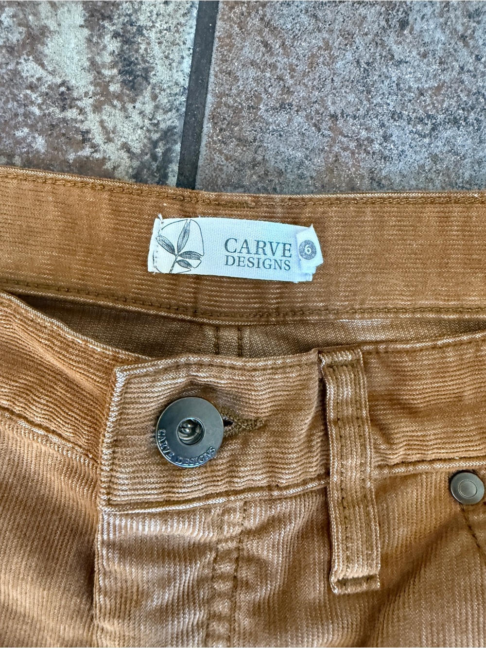 Carve Designs Rust-Toned Corduroy Shorts - Picture 3 of 6